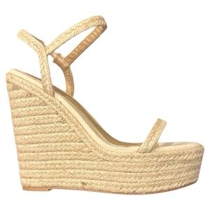 Missguided Cream Woven Wedges